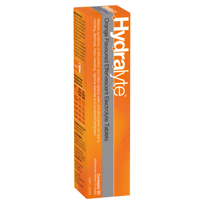 Hydralyte Effervescent Electrolyte Orange Tablets 20