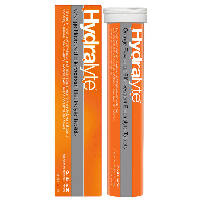 Hydralyte Effervescent Electrolyte Orange Tablets 20