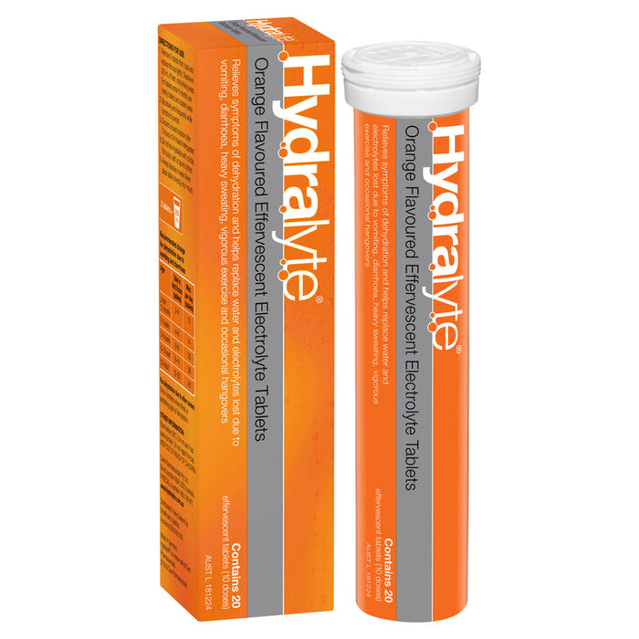 Hydralyte Effervescent Electrolyte Orange Tablets 20