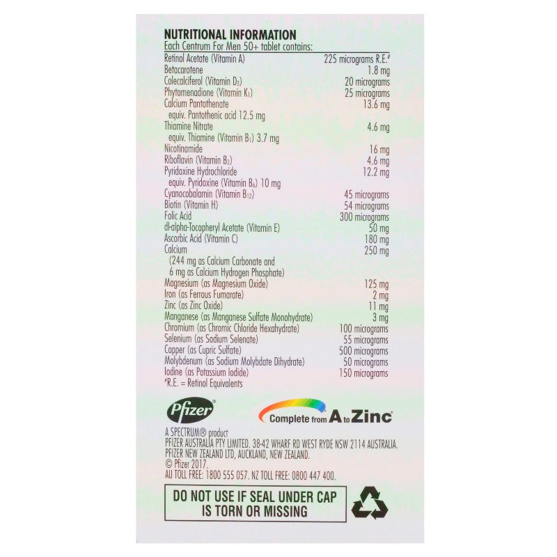 Centrum Men 50+ Tablets 90