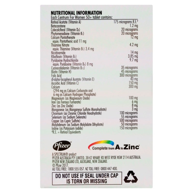 Centrum for Women 50+ Tablets 60