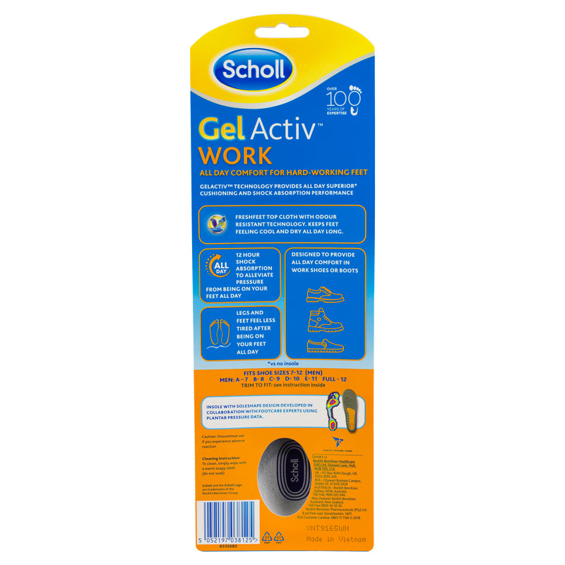 Scholl Gel Activ Insoles Work Men