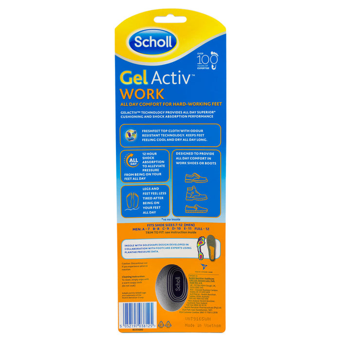 Scholl Gel Activ Insoles Work Men