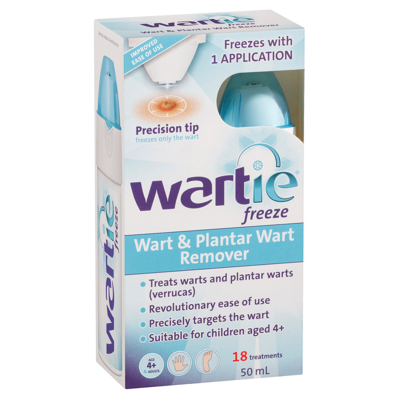 Wartie Freeze Wart & Plantar Wart Remover Cryotherapy Aerosol Spray 50mL
