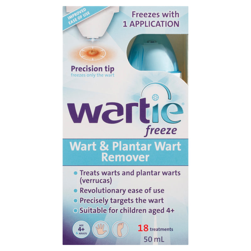 Wartie Freeze Wart & Plantar Wart Remover Cryotherapy Aerosol Spray 50mL