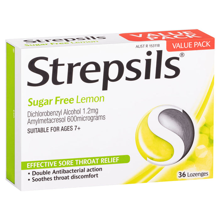 Strepsils Sugar Free Lemon Sore Throat Lozenges 36