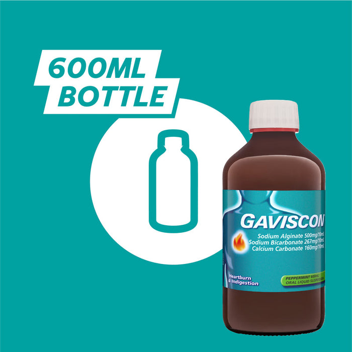 Gaviscon Liquid 600ml - Peppermint