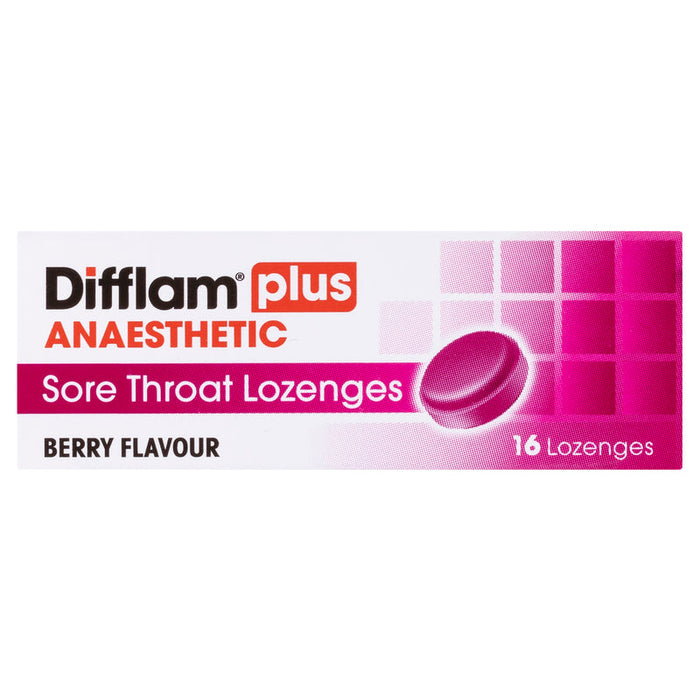 Difflam PLUS ANAESTHETIC + Antibacterial + Anti-Inflammatory Lozenges 16 - Wild Berry