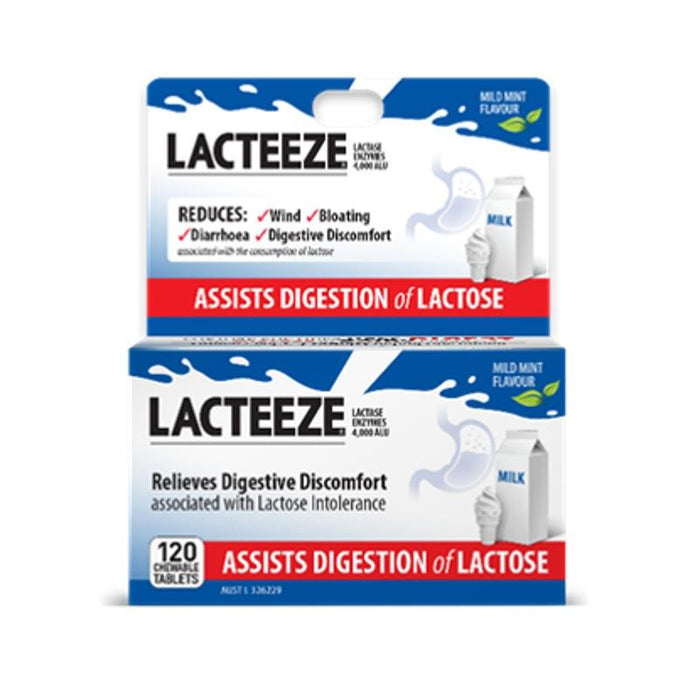 Lacteeze Extra Strength Chewable Tablets 120