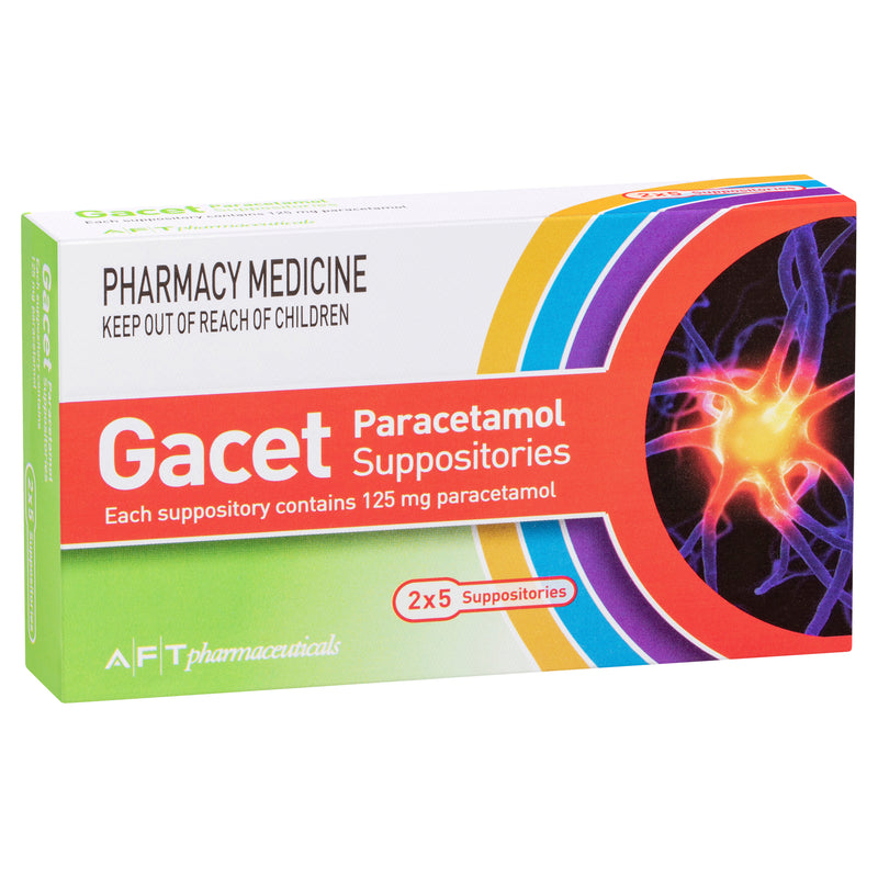Gacet Paracetamol 125mg Suppositories 10 Pack