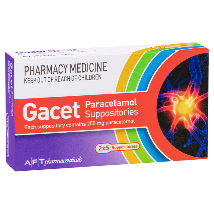 Gacet Paracetamol Suppositories 250mg 10pk