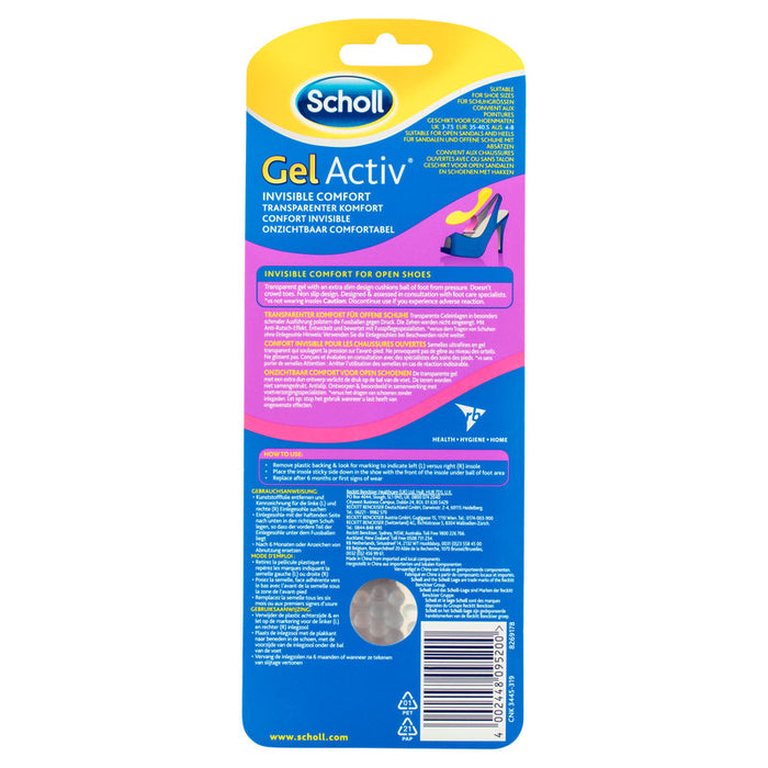 Scholl Gel Activ Insoles Open Shoes