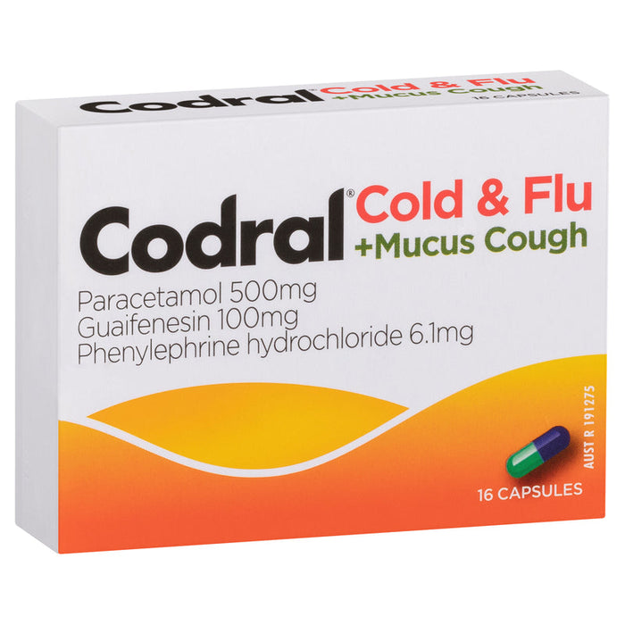 Codral Cold & Flu + Mucus Cough Capsules 16