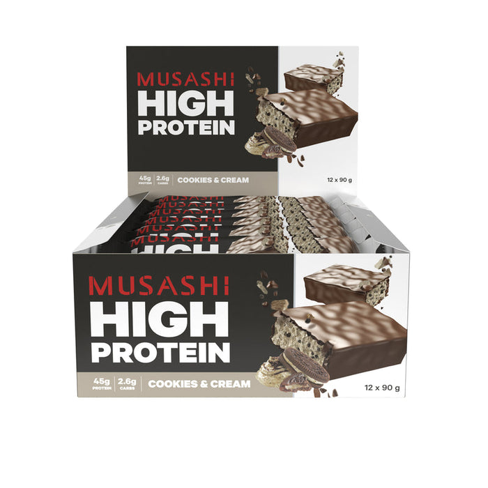 Musashi High Protein Bars 12 x 90g - Cookies & Cream