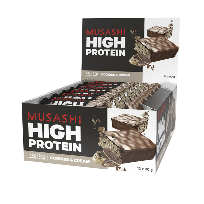 Musashi High Protein Bars 12 x 90g - Cookies & Cream