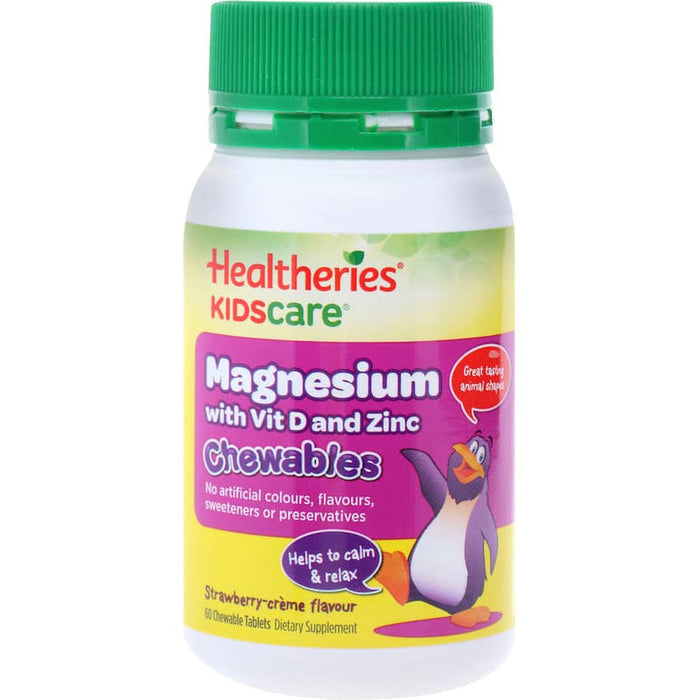 Healtheries Magnesium Chewables for Kids Chewable Tablets 60 - Strawberry Flavour