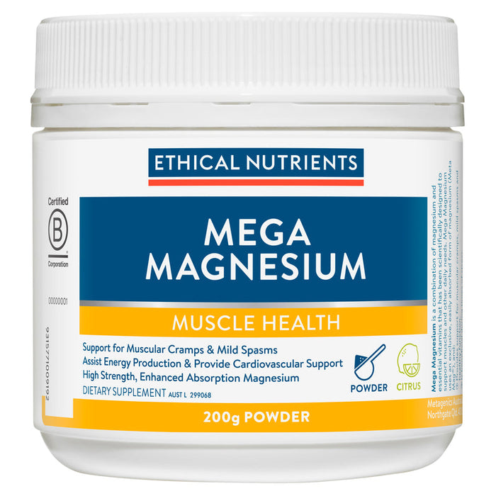 Ethical Nutrients Mega Magnesium Powder 200g - Citrus