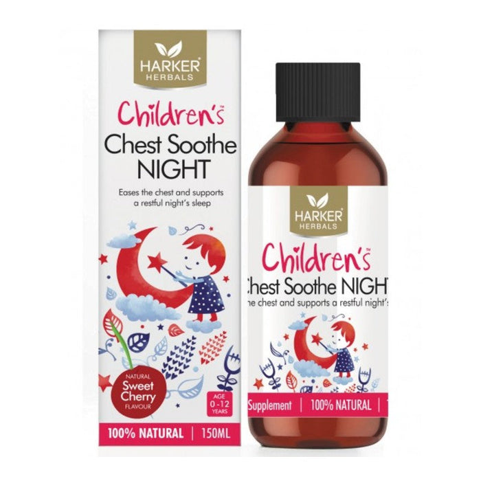 Harker Herbals Childrens Chest Soothe NIGHT Liquid 150ml - Sweet Cherry