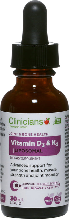 Clinicians Vitamin D3 & K2 Liposomal Liquids Drops 30ml