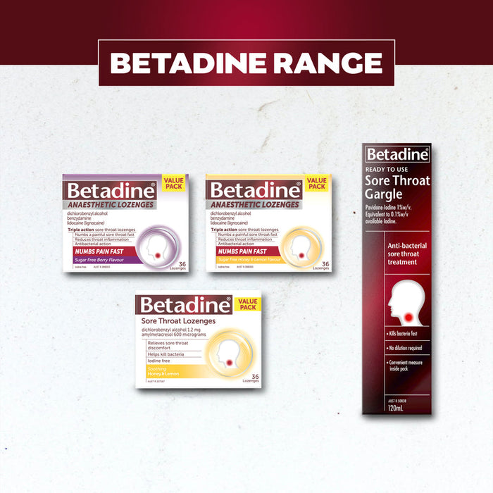 BETADINE Sore Throat Lozenges Honey & Lemon 16s