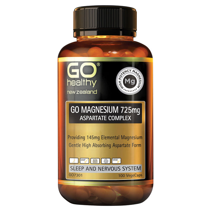 GO Healthy GO Magnesium 725mg Aspartate Complex Capsules 100