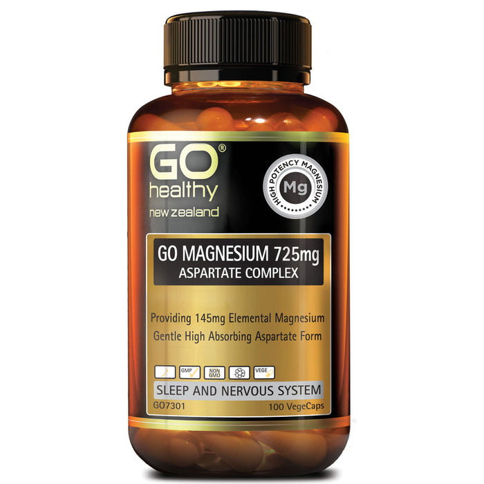 GO Healthy GO Magnesium 725mg Aspartate Complex Capsules 100