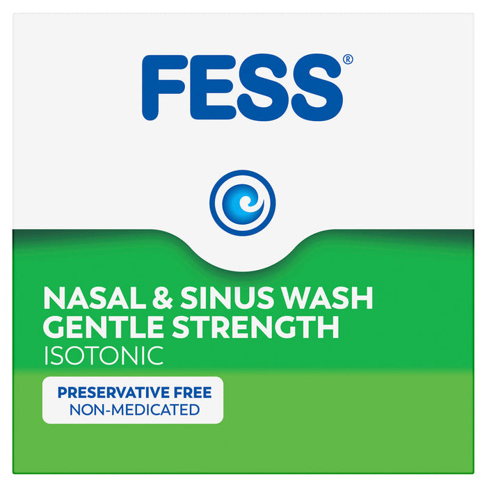 FESS Nasal & Sinus Wash Gentle Strength Saline Wash Kit-Bottle & 60 Sachets