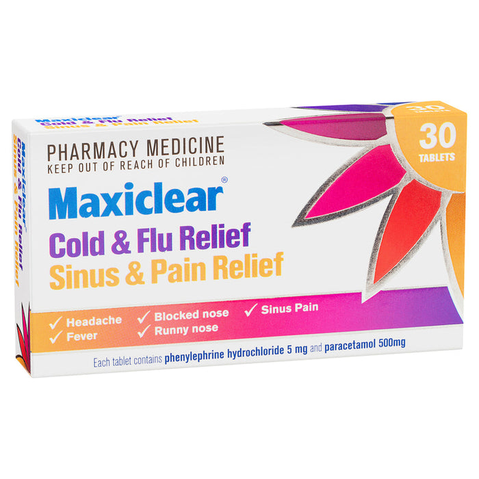 MAXICLEAR Cold & Flu Sinus & Pain 30