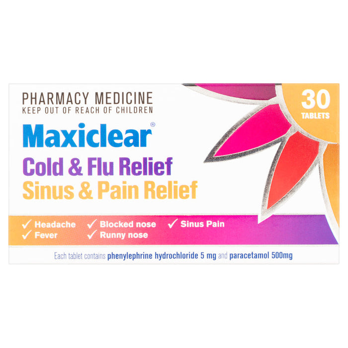 MAXICLEAR Cold & Flu Sinus & Pain 30