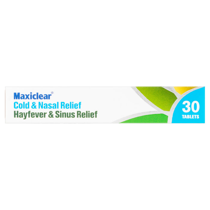 Maxiclear Cold & Nasal Relief Hayfever & Sinus Relief Tablets 30