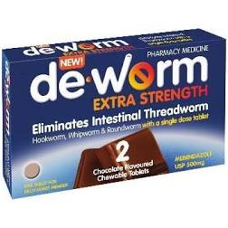 De-Worm 500mg Extra Strength Chocolate Chewable Tablets 2
