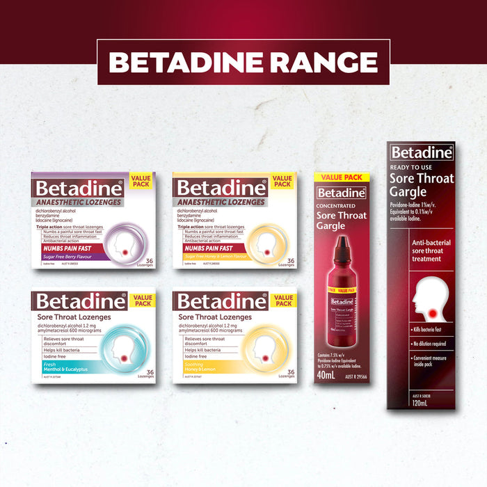 BETADINE Sore Throat Lozenges Menthol & Eucalyptus 36s