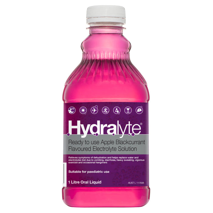 Hydralyte RTU Electrolyte Solution Apple & Blackcurrant 1 Litre