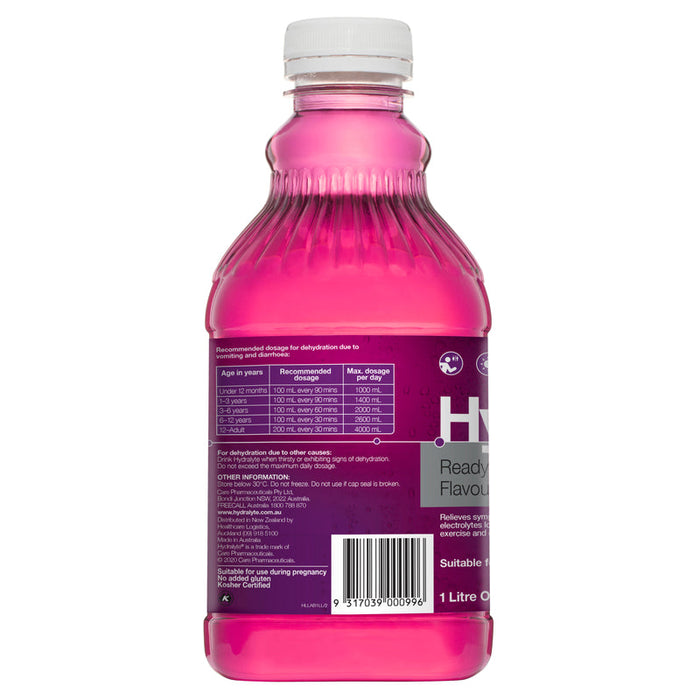 Hydralyte RTU Electrolyte Solution Apple & Blackcurrant 1 Litre