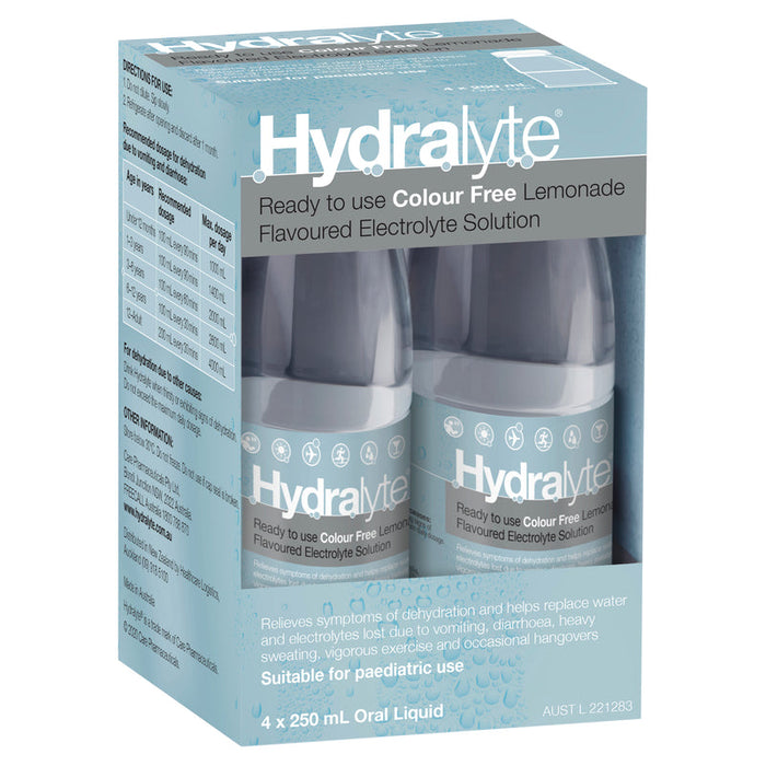 Hydralyte RTU Electrolyte Solution Lemonade 4 x 250ml