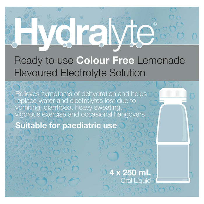 Hydralyte RTU Electrolyte Solution Lemonade 4 x 250ml