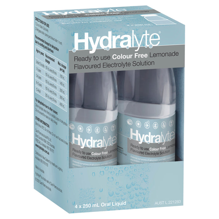 Hydralyte RTU Electrolyte Solution Lemonade 4 x 250ml