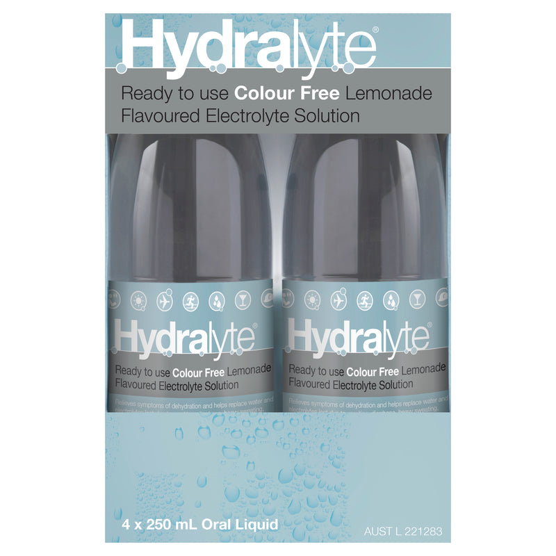 Hydralyte RTU Electrolyte Solution Lemonade 4 x 250ml
