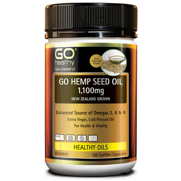 GO Healthy GO Hemp Seed Oil 1100mg Capsules 100