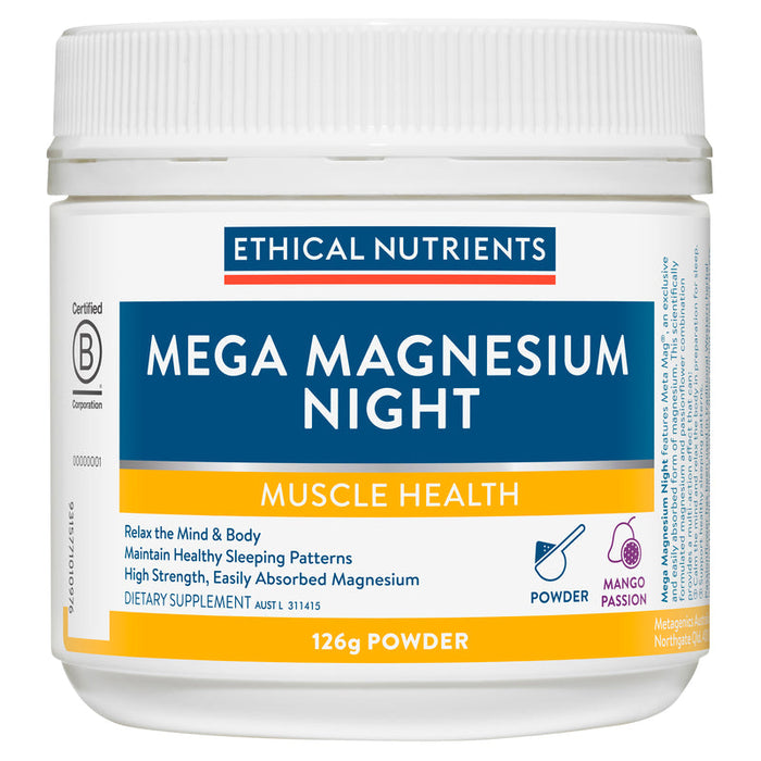 Ethical Nutrients Mega Magnesium Night 126g - Mango Passion