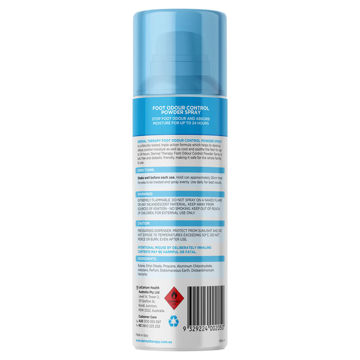 Dermal Therapy Foot Odour Control Powder Aerosol Spray 210ml