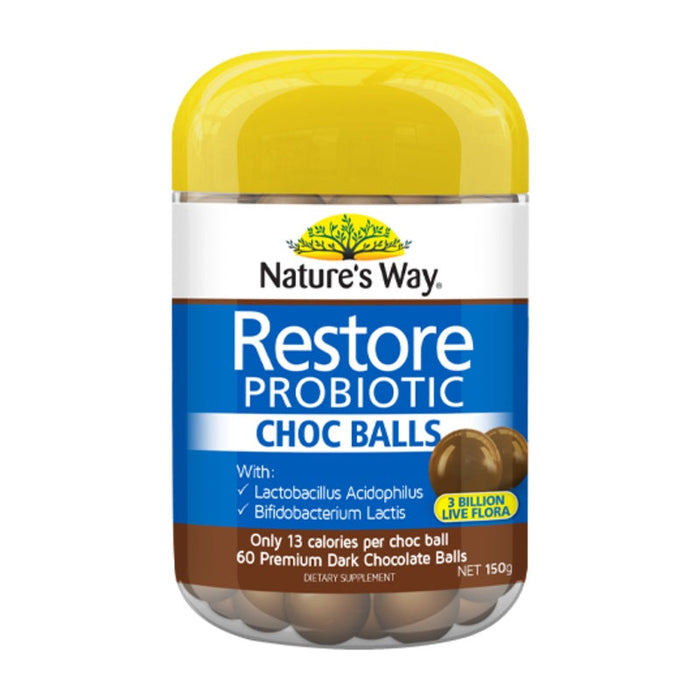 Natures Way NZ - Restore Probiotic Choc Balls 60