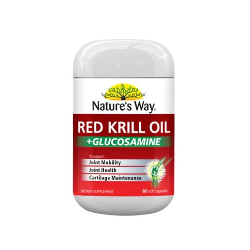 Natures Way NZ - Red Krill Oil + Glucosamine Soft Capsules 60