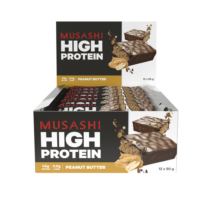 Musashi High Protein Bars 12 x 90g - Peanut Butter