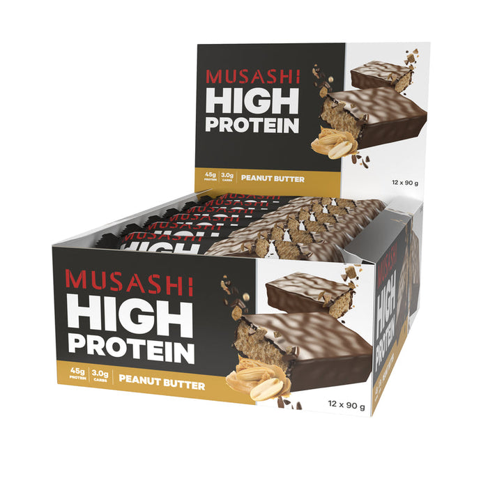 Musashi High Protein Bars 12 x 90g - Peanut Butter