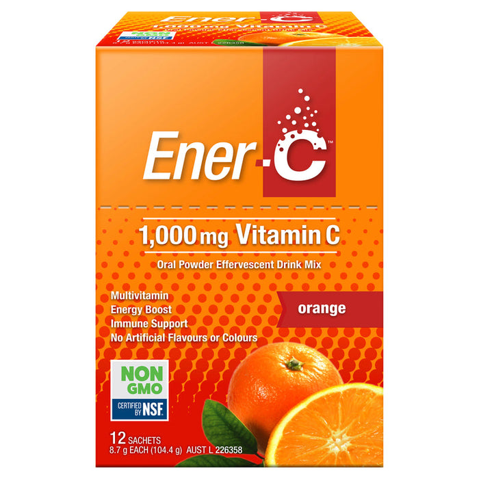 Ener-C 1000mg Vitamin C Effervescent Powder 12 Sachets - Orange