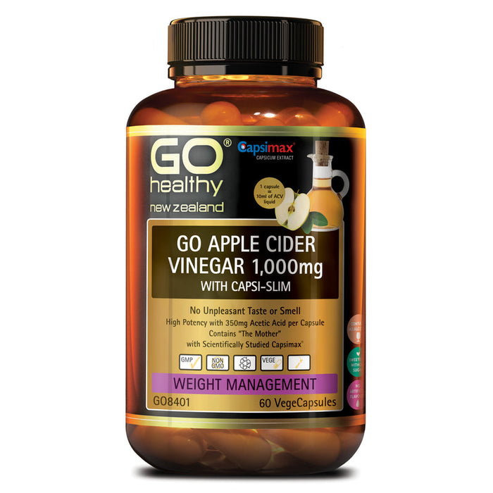 GO Healthy GO Apple Cider Vinegar with Capsi-Slim Capsules 60