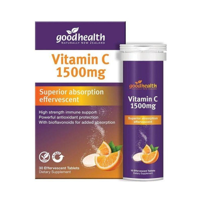 Good Health Vitamin C 1500mg Effervescent Tablets 30 - Orange