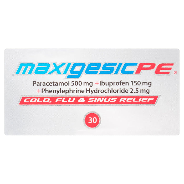 Maxigesic PE Cold, Flu & Sinus Relief Tablets 30