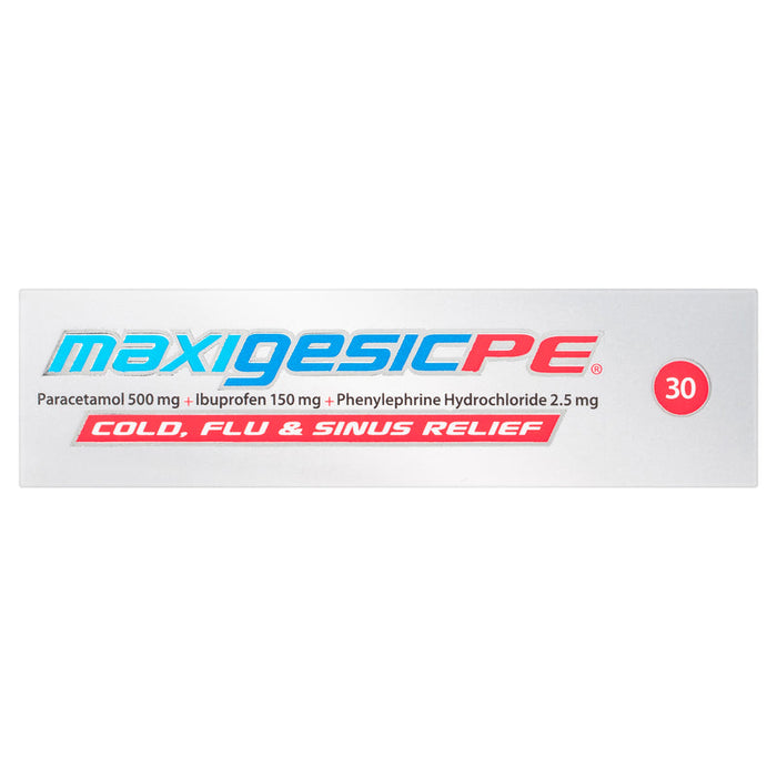 Maxigesic PE Cold, Flu & Sinus Relief Tablets 30